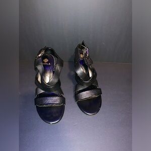 ISOLA brand, black strappy heels. Size 7 1/2